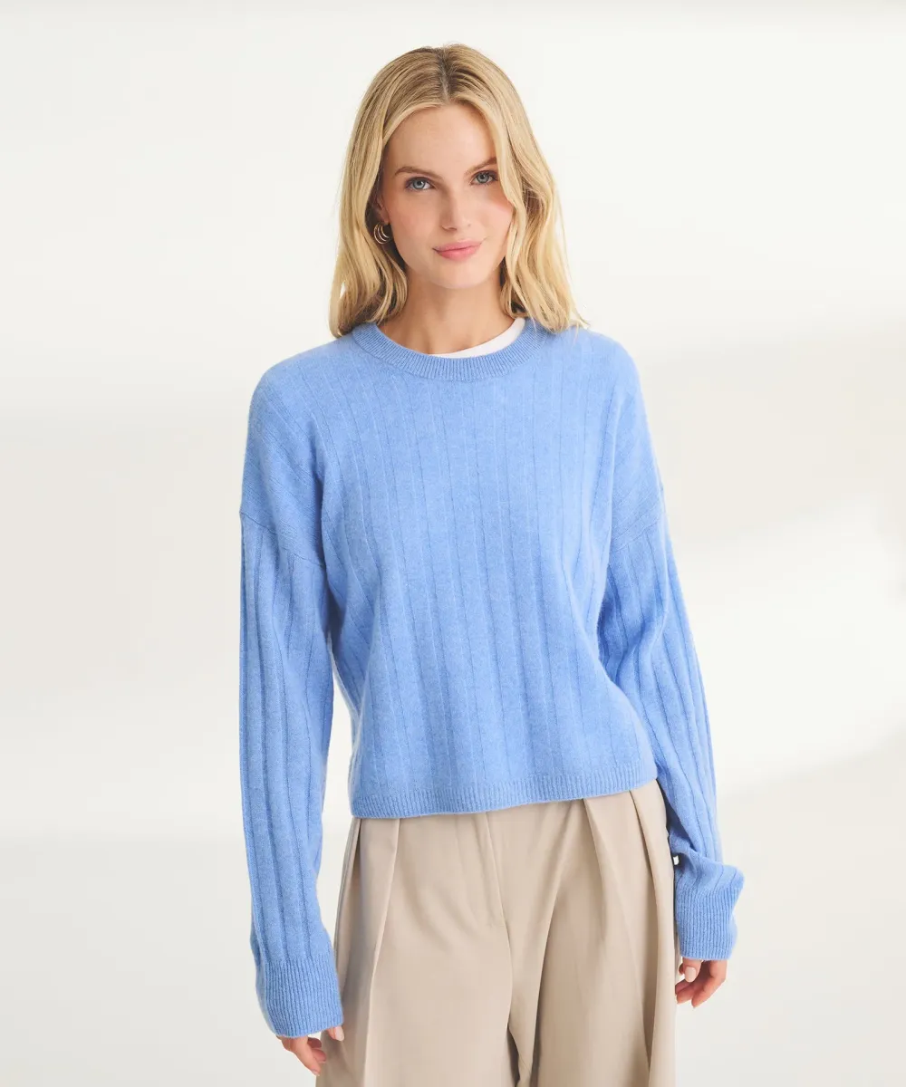 Lightweight Cashmere Ribbed Cropped Sweater 2
