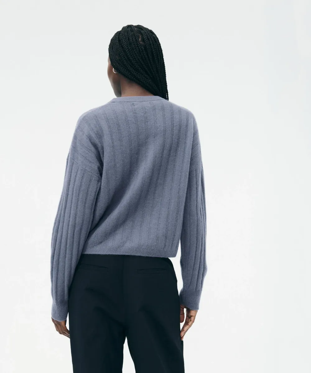 Lightweight Cashmere Ribbed Cropped Sweater 21