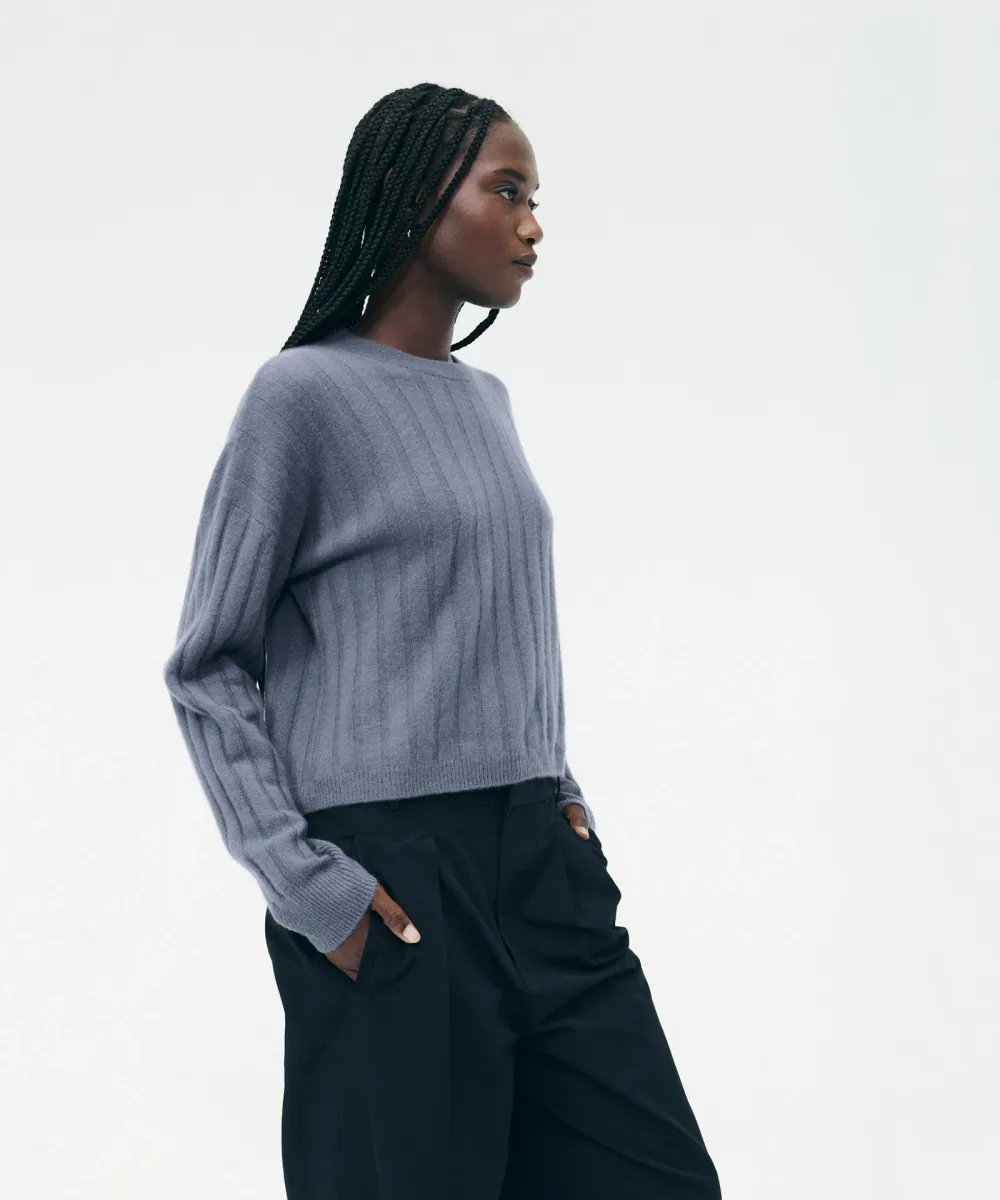 Lightweight Cashmere Ribbed Cropped Sweater 22