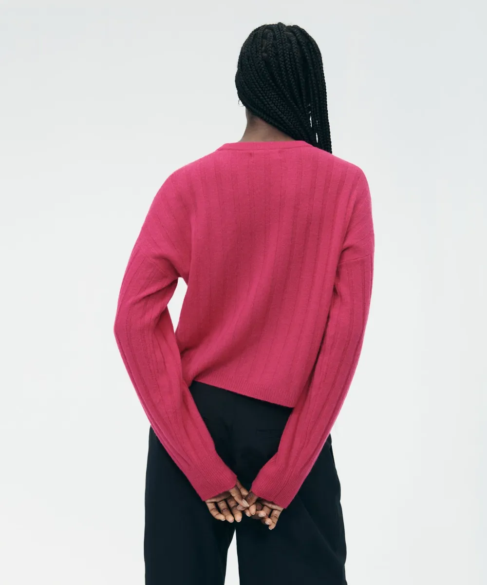 Lightweight Cashmere Ribbed Cropped Sweater 23