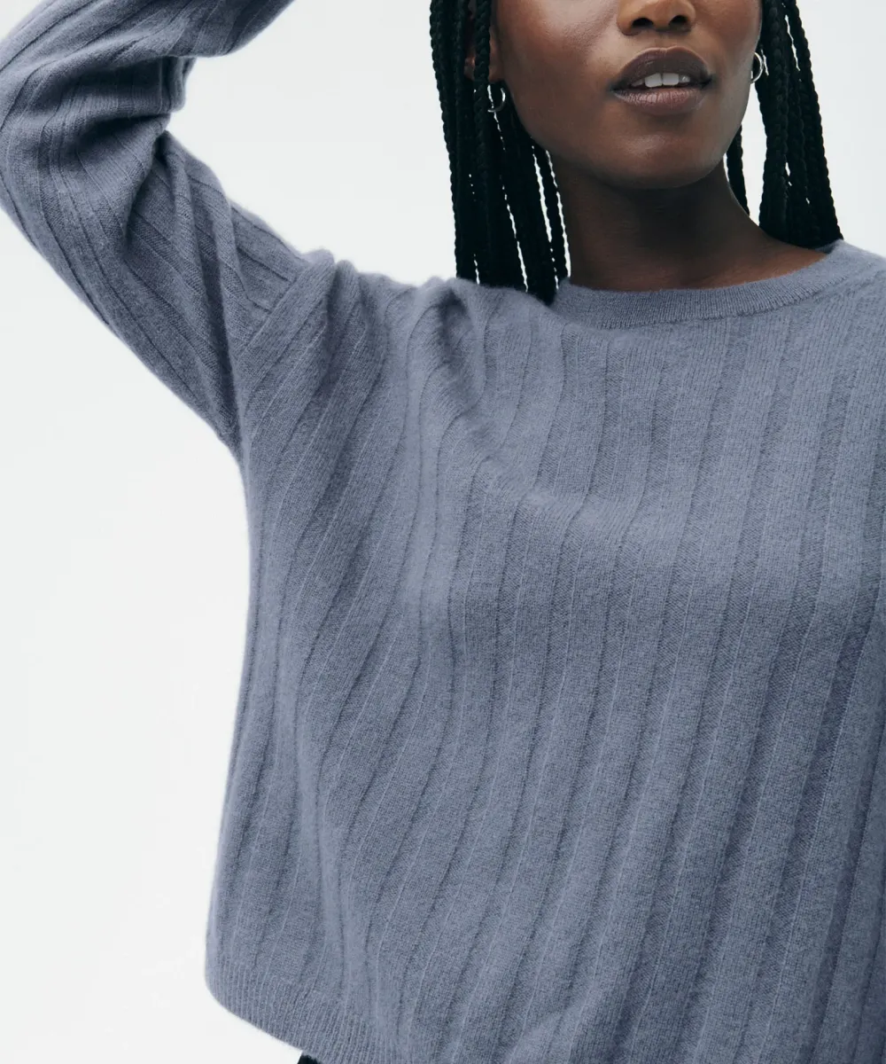 Lightweight Cashmere Ribbed Cropped Sweater 24