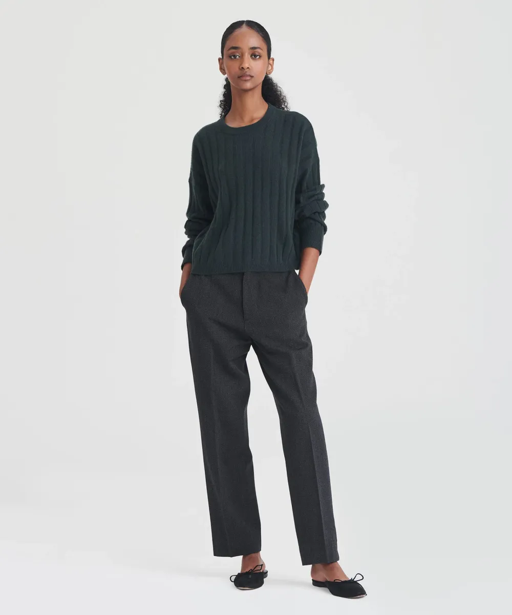 Lightweight Cashmere Ribbed Cropped Sweater 28