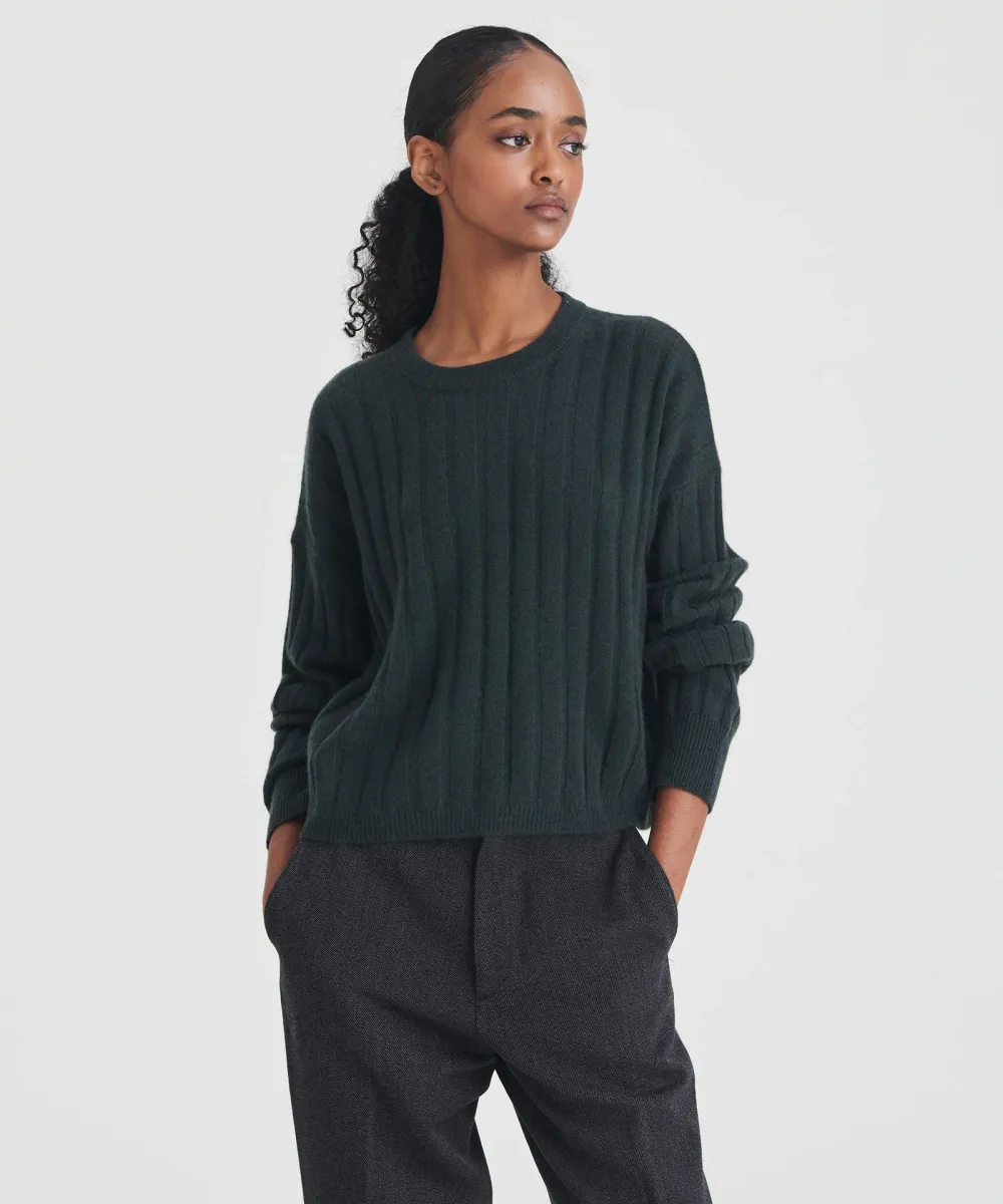 Lightweight Cashmere Ribbed Cropped Sweater 29