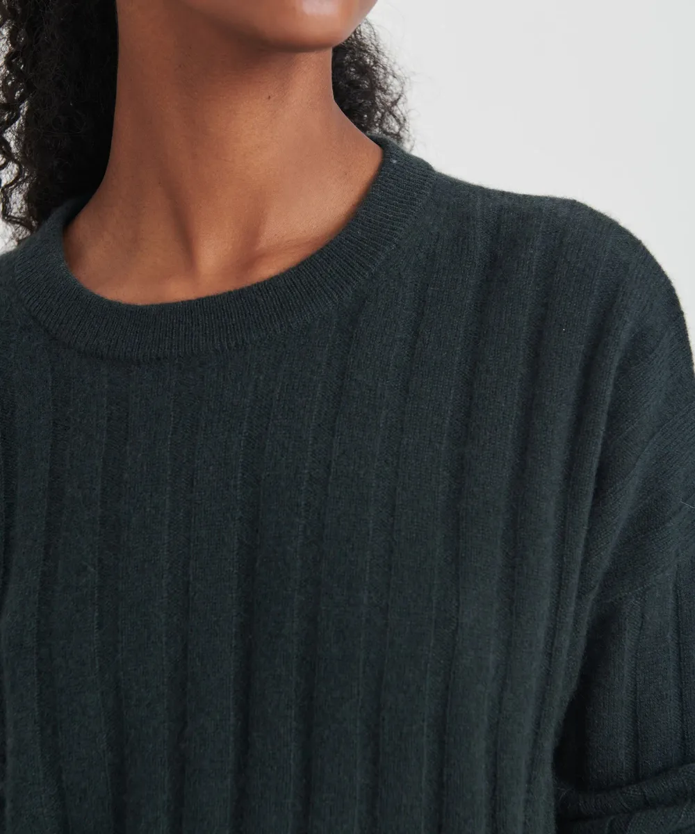 Lightweight Cashmere Ribbed Cropped Sweater 30