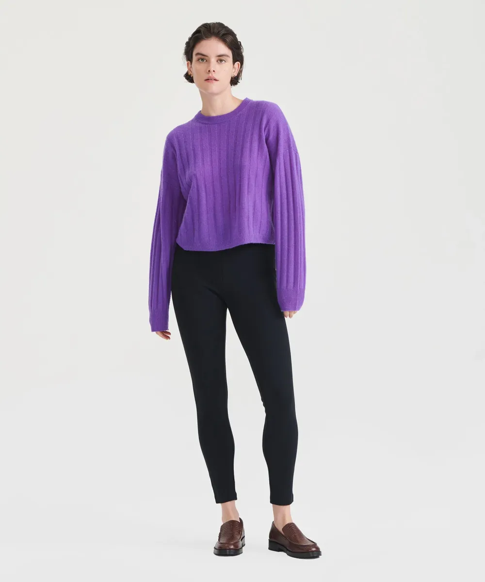 Lightweight Cashmere Ribbed Cropped Sweater 32