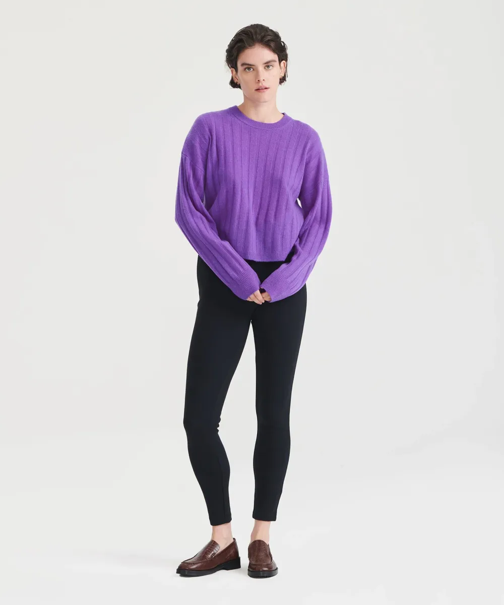 Lightweight Cashmere Ribbed Cropped Sweater 33