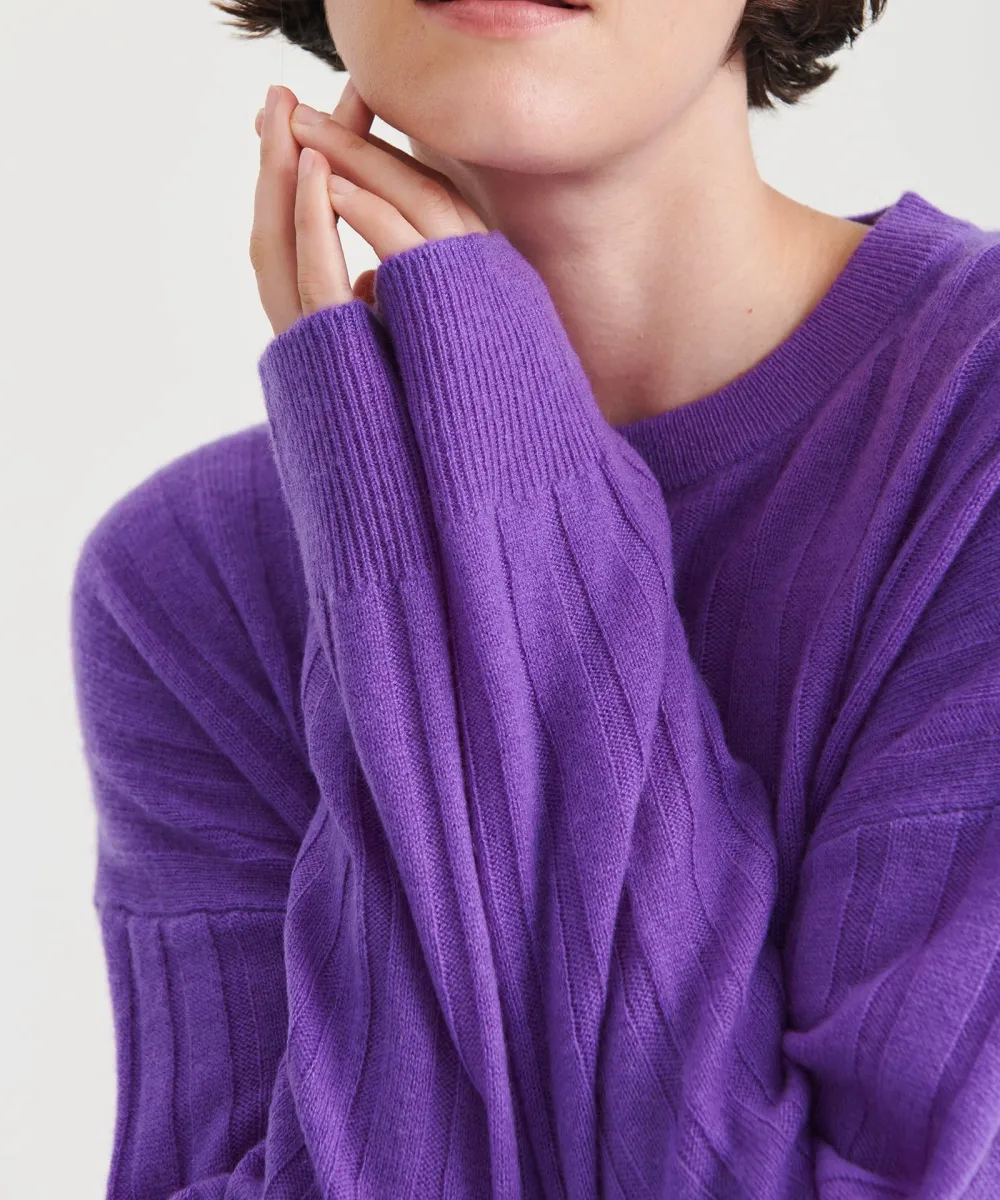 Lightweight Cashmere Ribbed Cropped Sweater 37