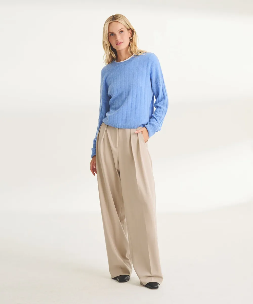 Lightweight Cashmere Ribbed Cropped Sweater 42