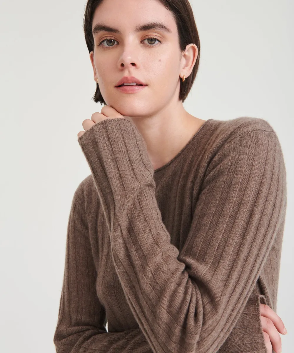 Lightweight Cashmere Ribbed Sweater 13