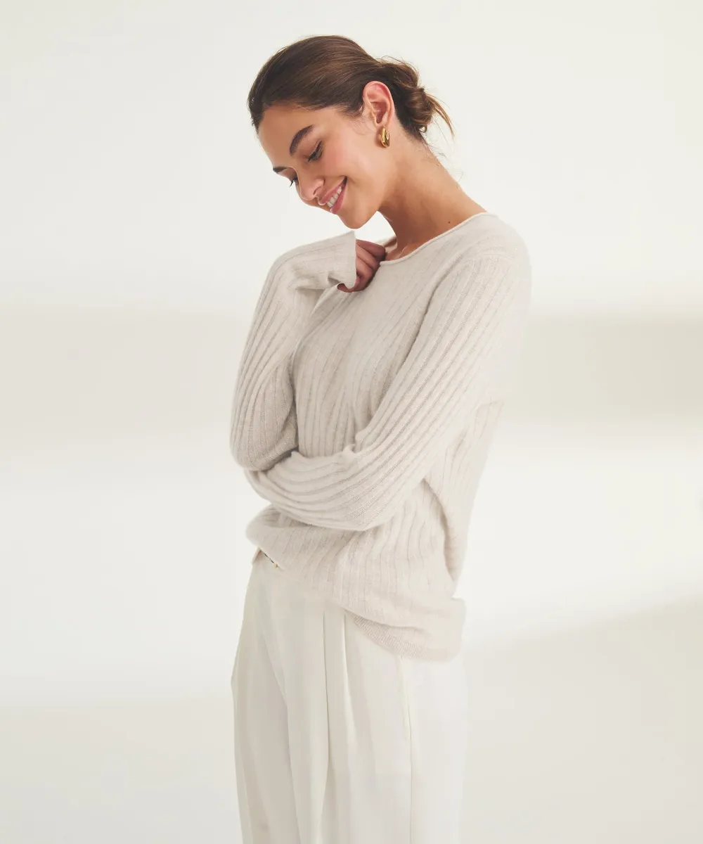 Lightweight Cashmere Ribbed Sweater 25