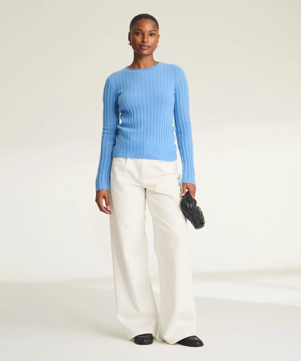 Lightweight Cashmere Ribbed Sweater 36