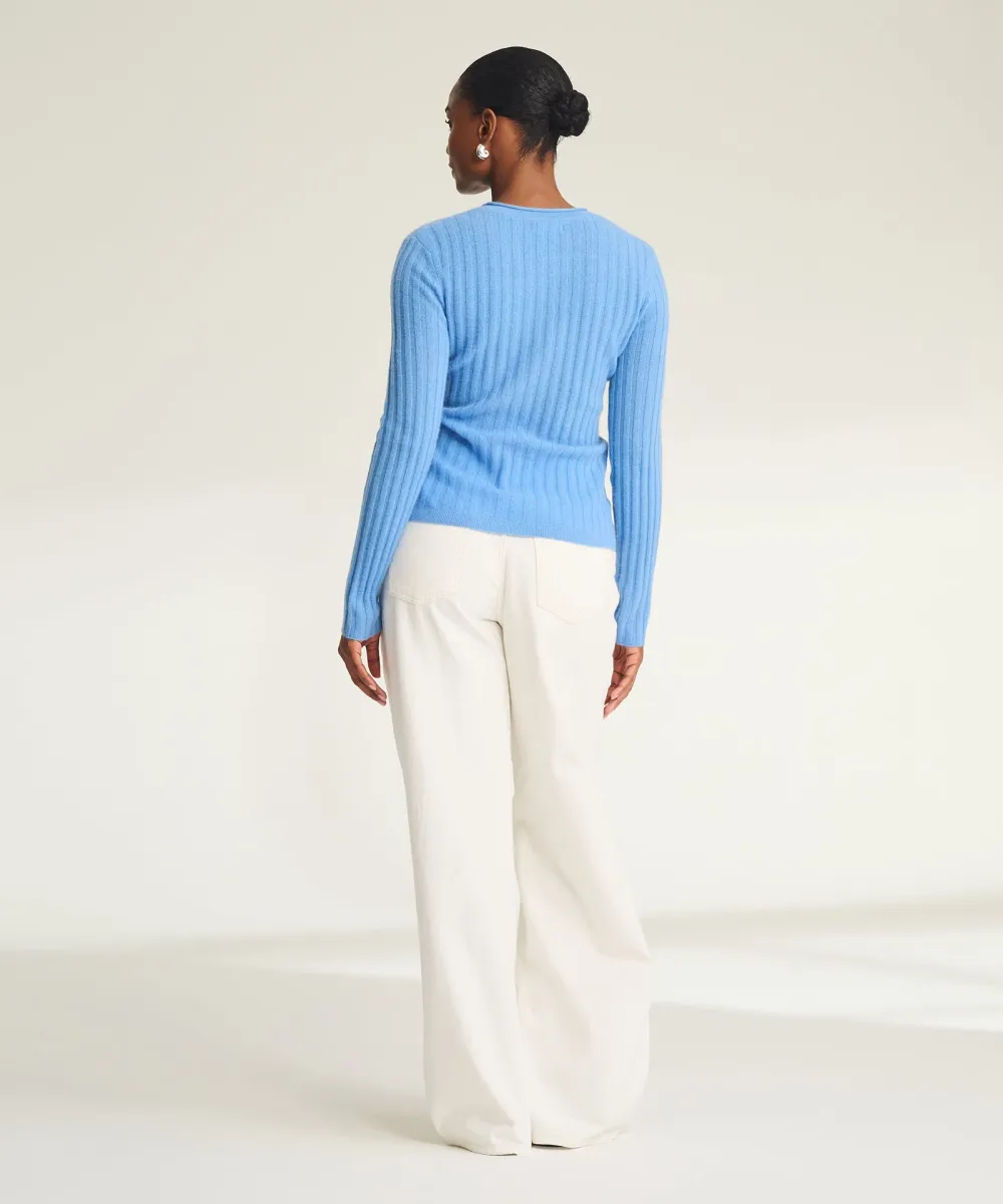 Lightweight Cashmere Ribbed Sweater 38