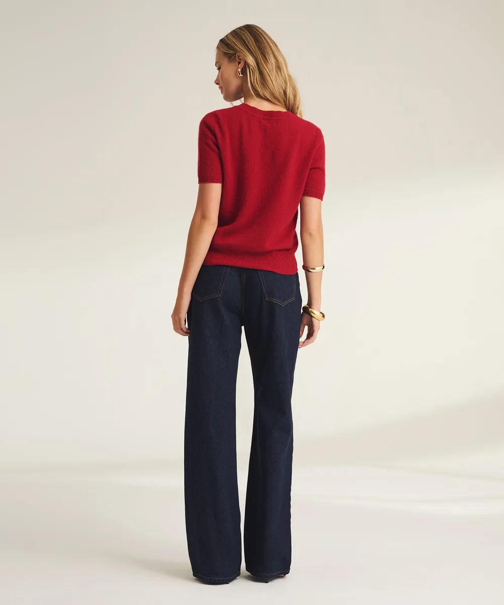 Lightweight Cashmere Short Sleeve Sweater 11