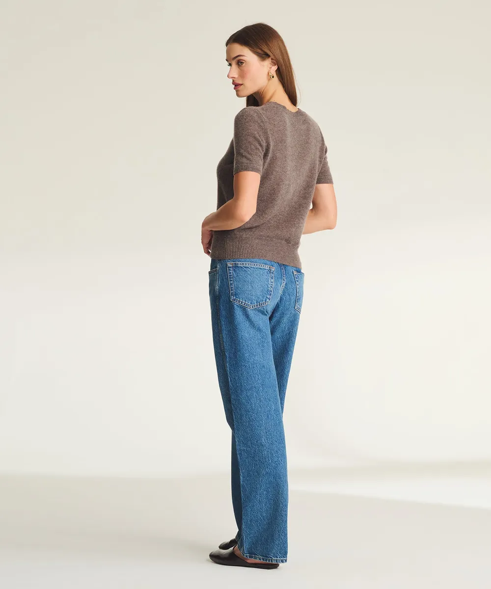 Lightweight Cashmere Short Sleeve Sweater 15