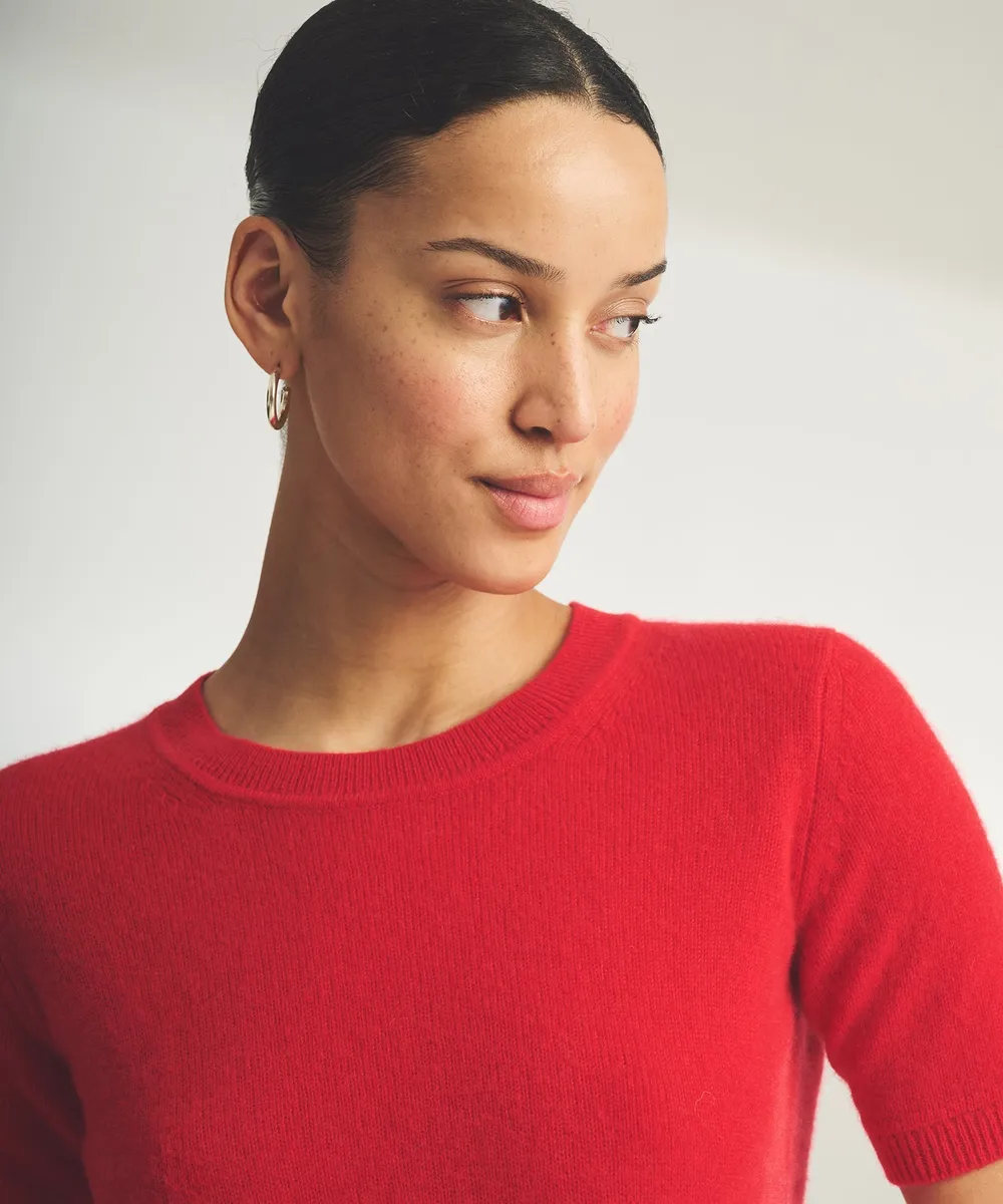 Lightweight Cashmere Short Sleeve Sweater 17