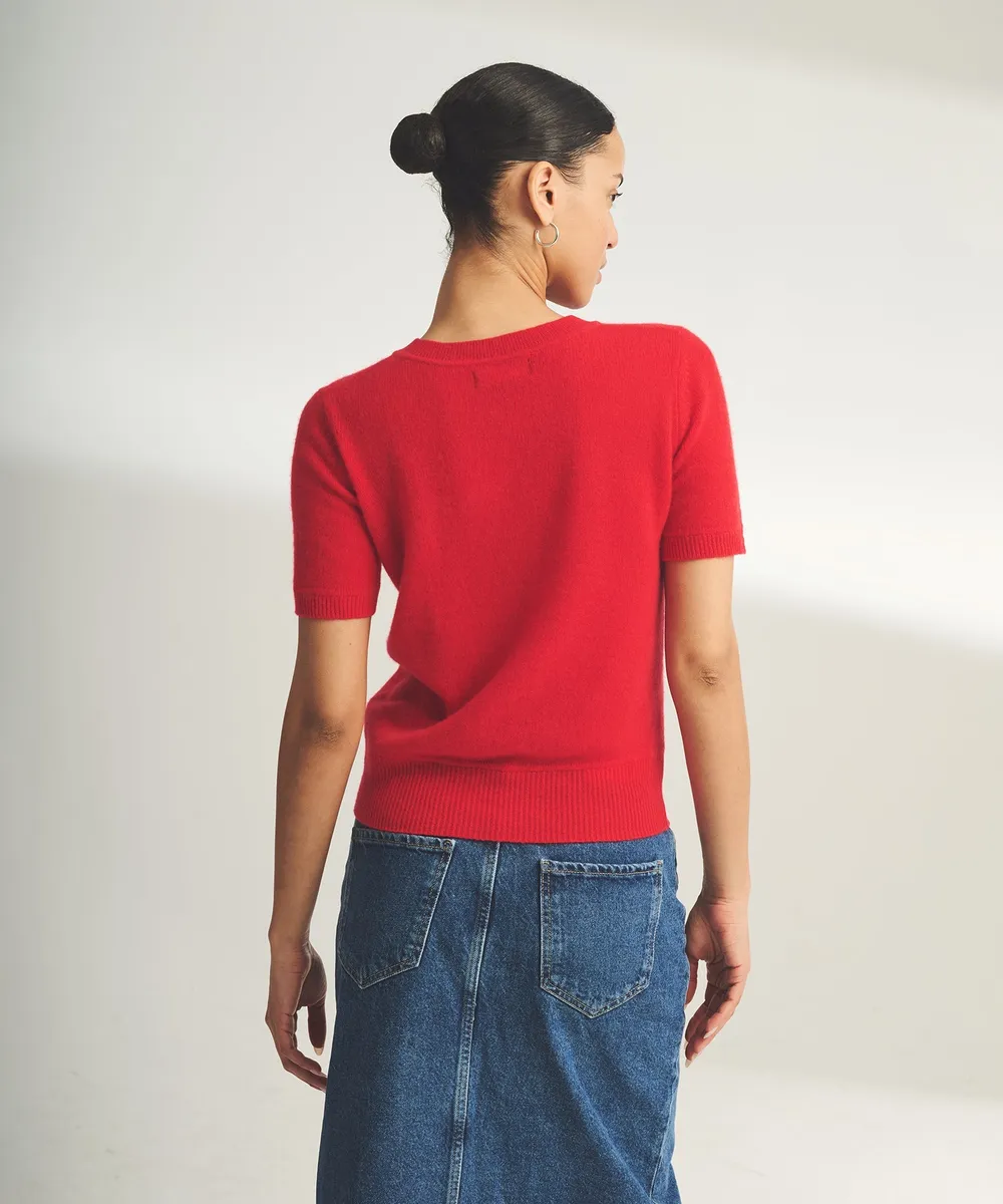 Lightweight Cashmere Short Sleeve Sweater 18