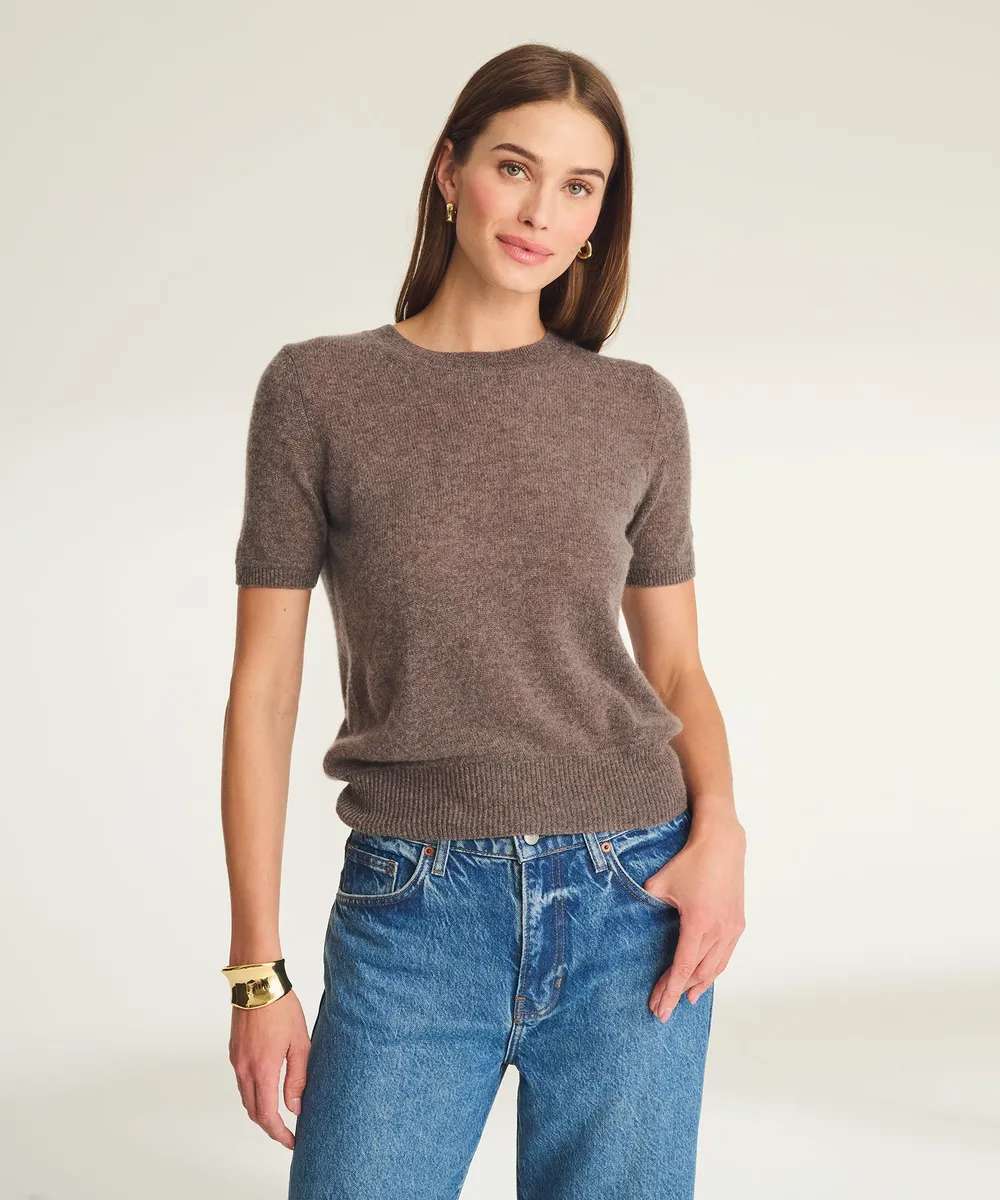 Lightweight Cashmere Short Sleeve Sweater 3