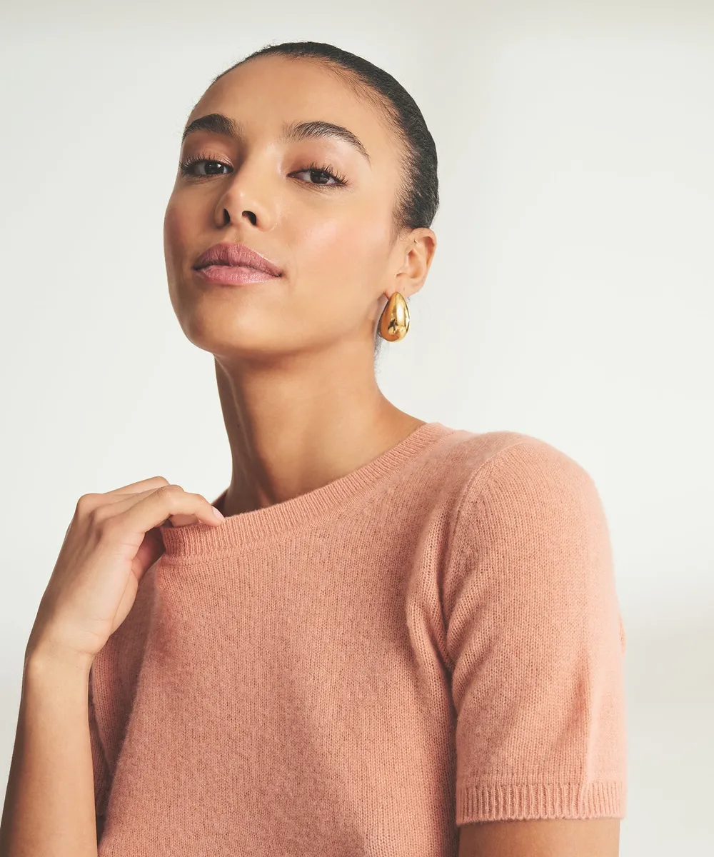 Lightweight Cashmere Short Sleeve Sweater 27