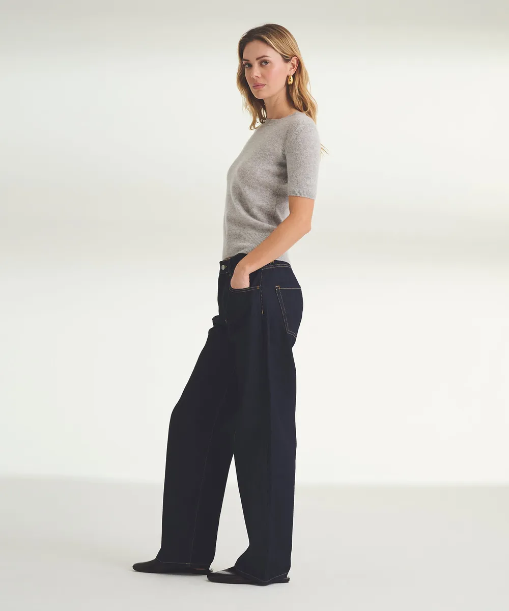 Lightweight Cashmere Short Sleeve Sweater 32