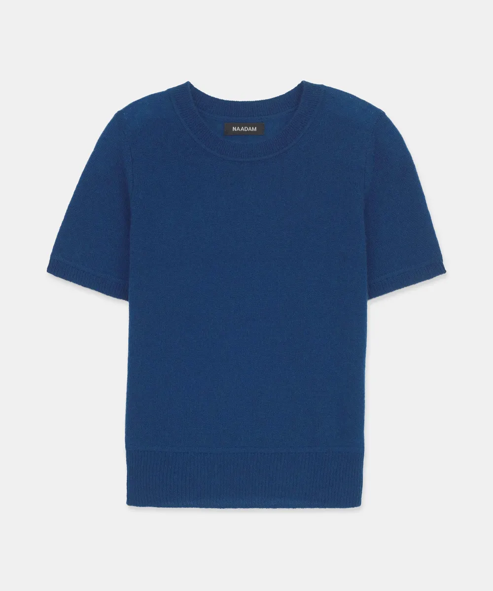 Lightweight Cashmere Short Sleeve Sweater 36