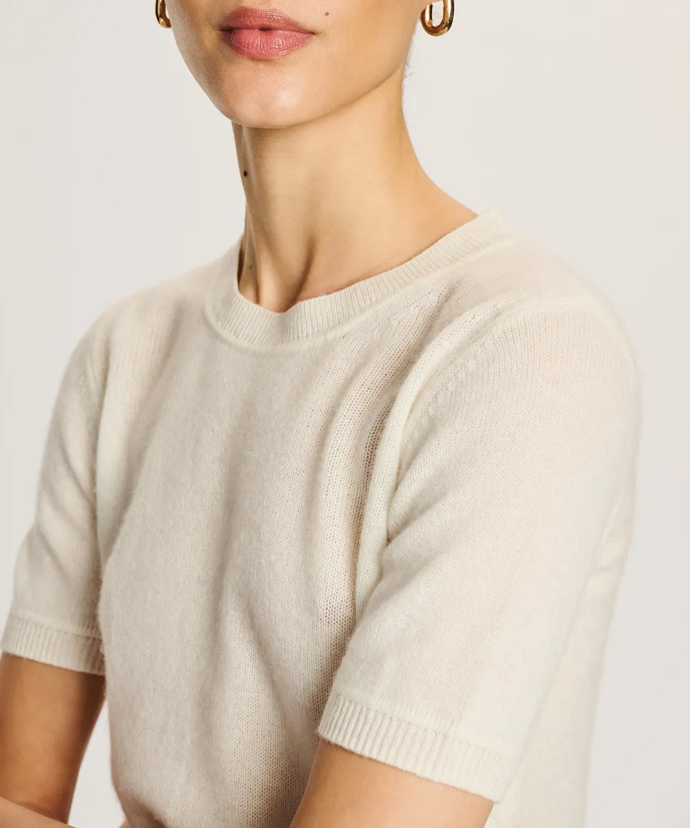 Lightweight Cashmere Short Sleeve Sweater 37