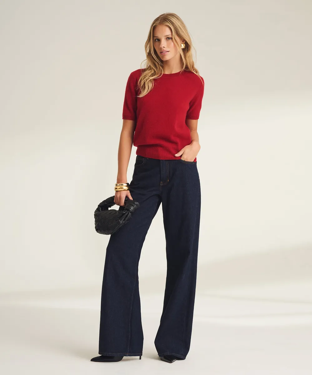 Lightweight Cashmere Short Sleeve Sweater 8