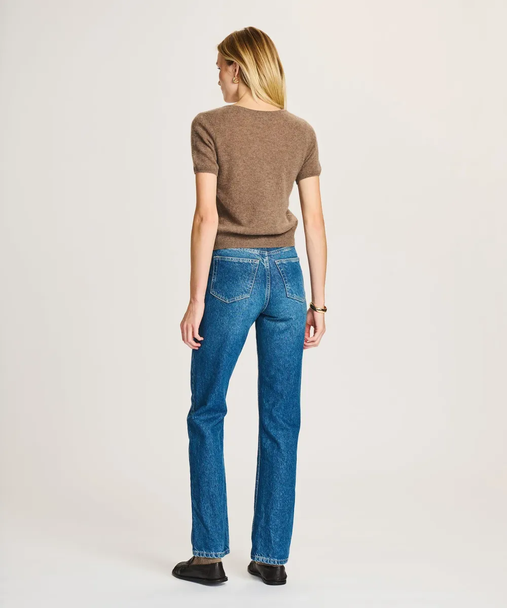 Lightweight Cashmere Short Sleeve V-Neck Sweater 21