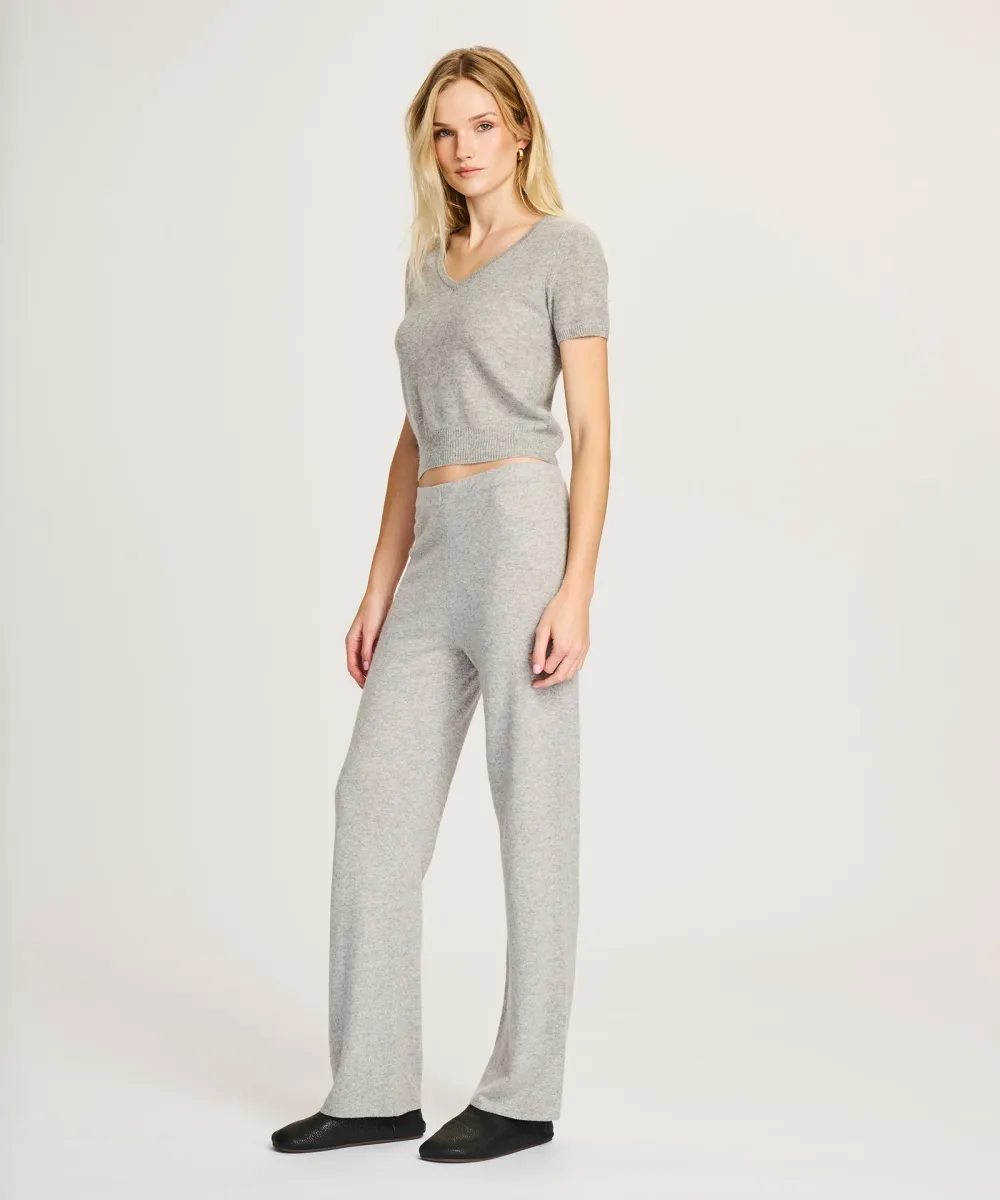 Lightweight Cashmere Short Sleeve V-Neck Sweater 25