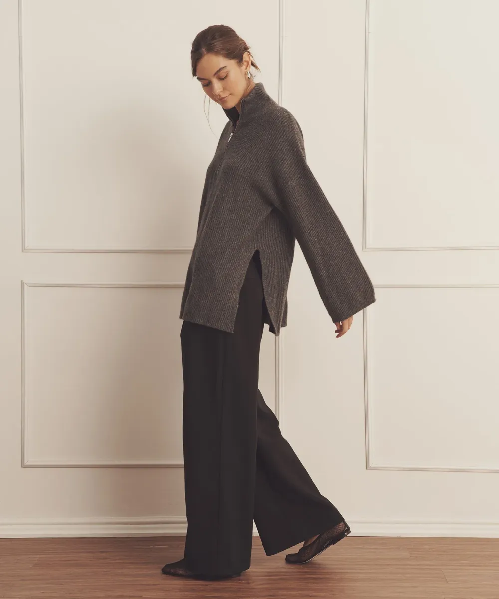 Luxe Cashmere Fisherman Quarter Zip Tunic 4