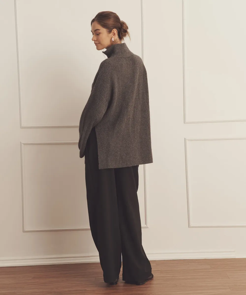 Luxe Cashmere Fisherman Quarter Zip Tunic 7