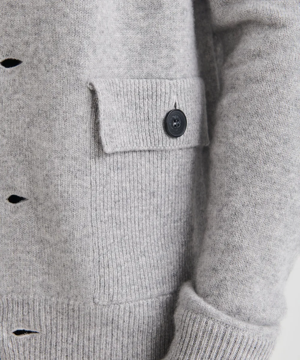 Luxe Cashmere High Neck Cardigan 18