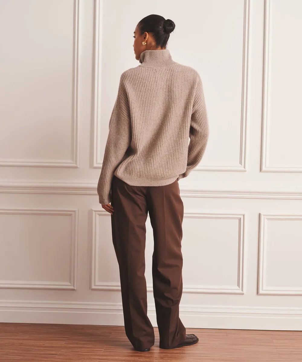 Luxe Cashmere High Neck Henley Sweater 13