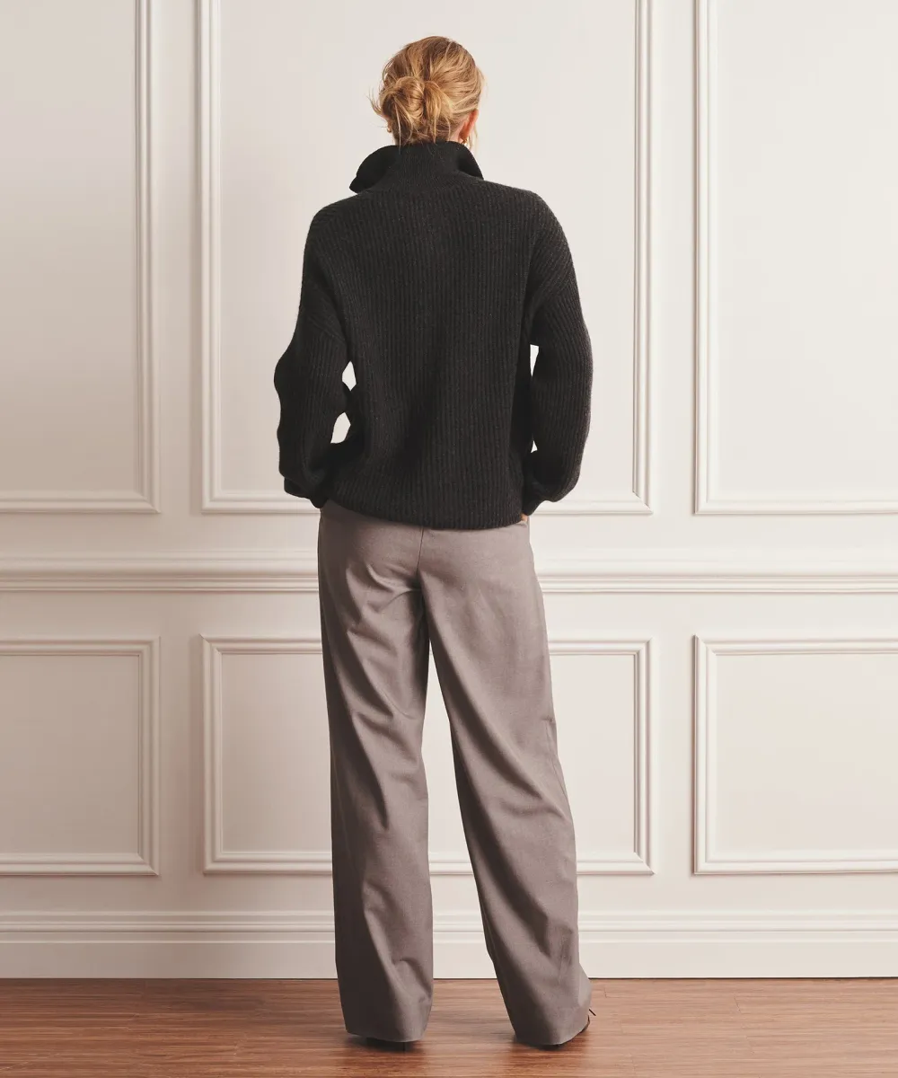 Luxe Cashmere High Neck Henley Sweater 17