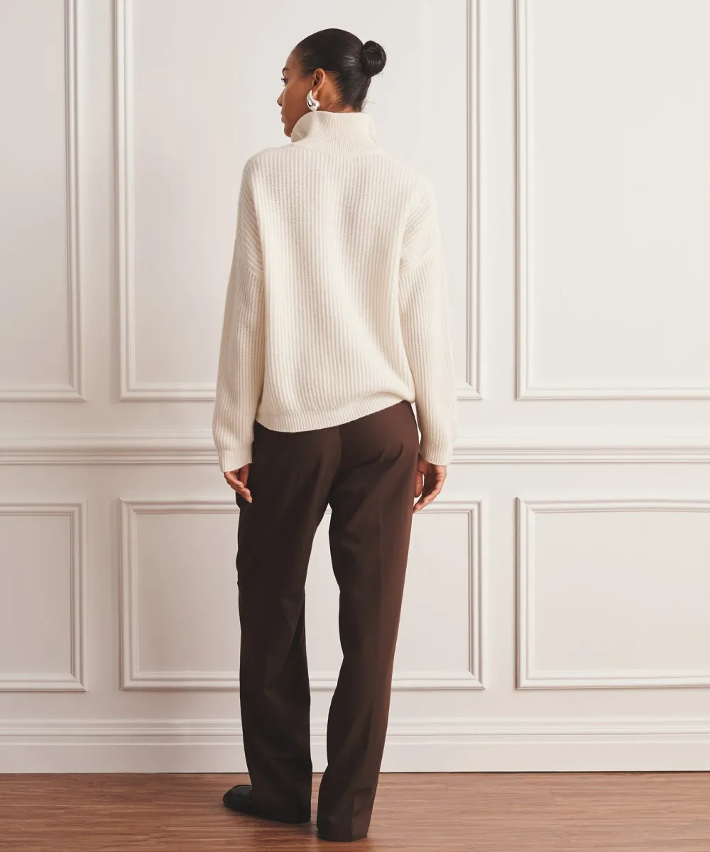 Luxe Cashmere High Neck Henley Sweater 8