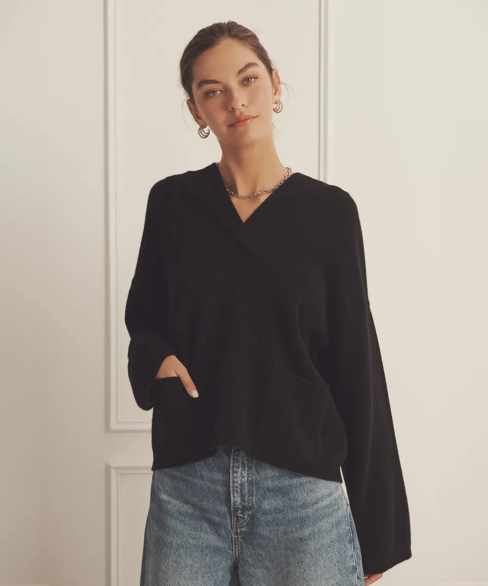 Luxe Cashmere Open Neck Hoodie 2