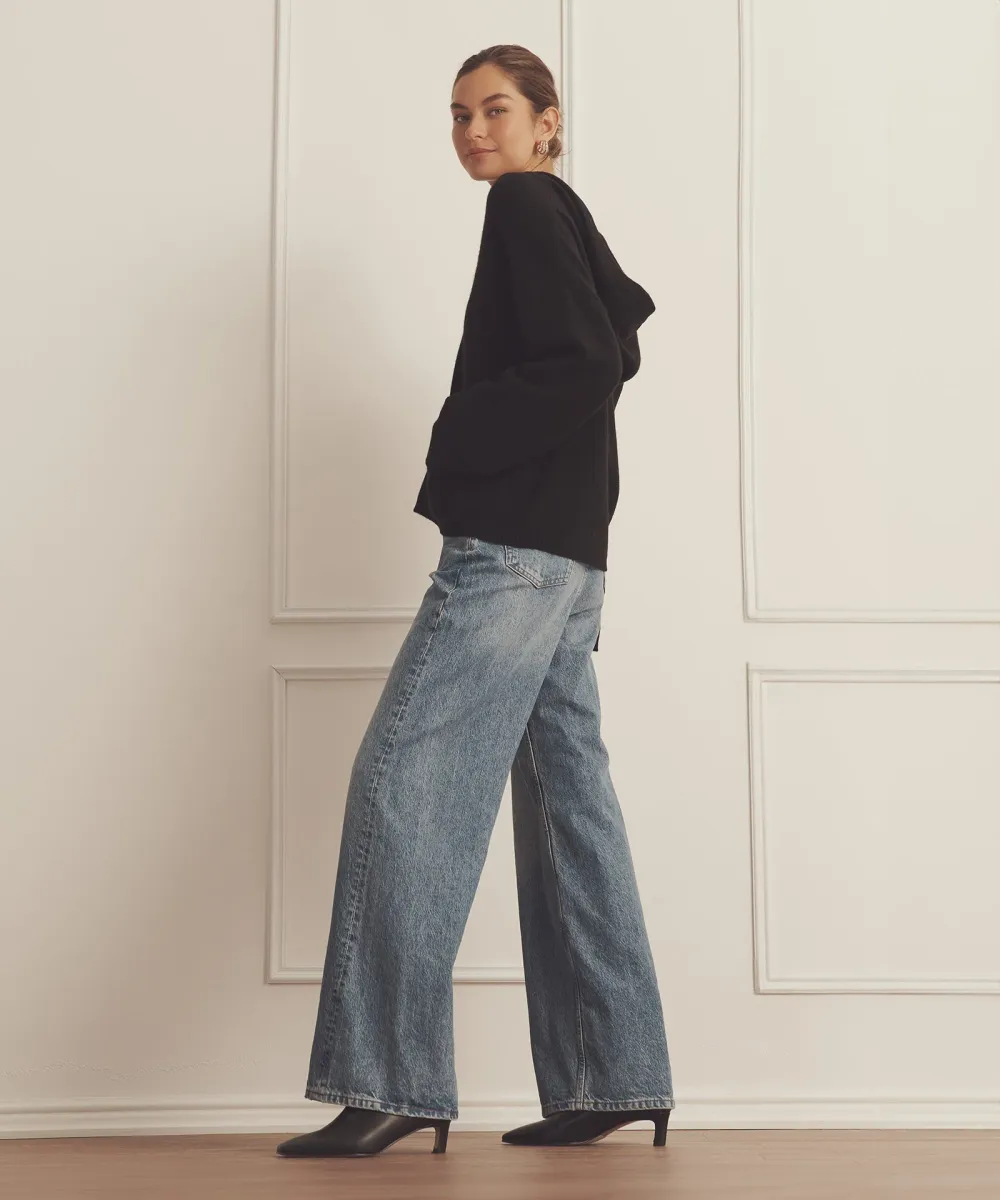 Luxe Cashmere Open Neck Hoodie 15