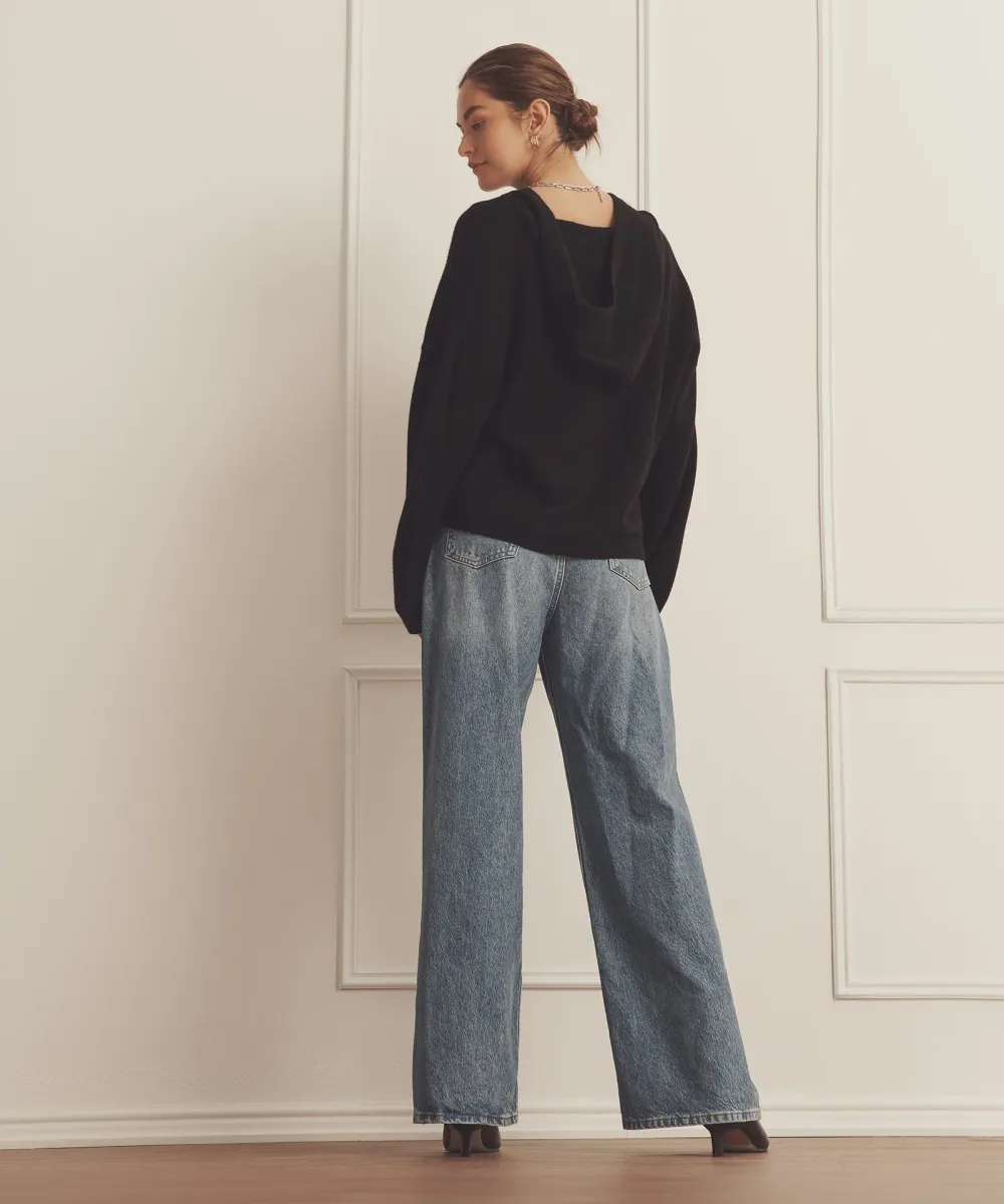 Luxe Cashmere Open Neck Hoodie 16