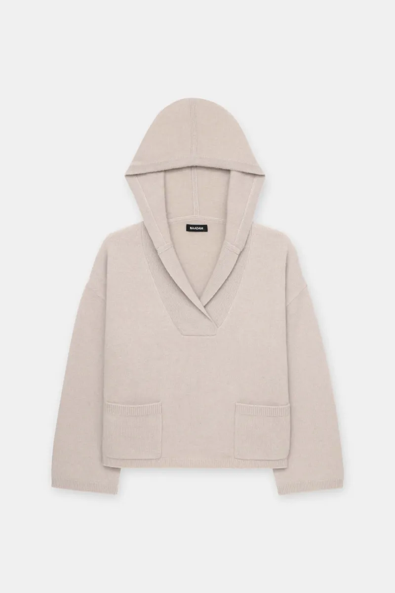Luxe Cashmere Open Neck Hoodie 17