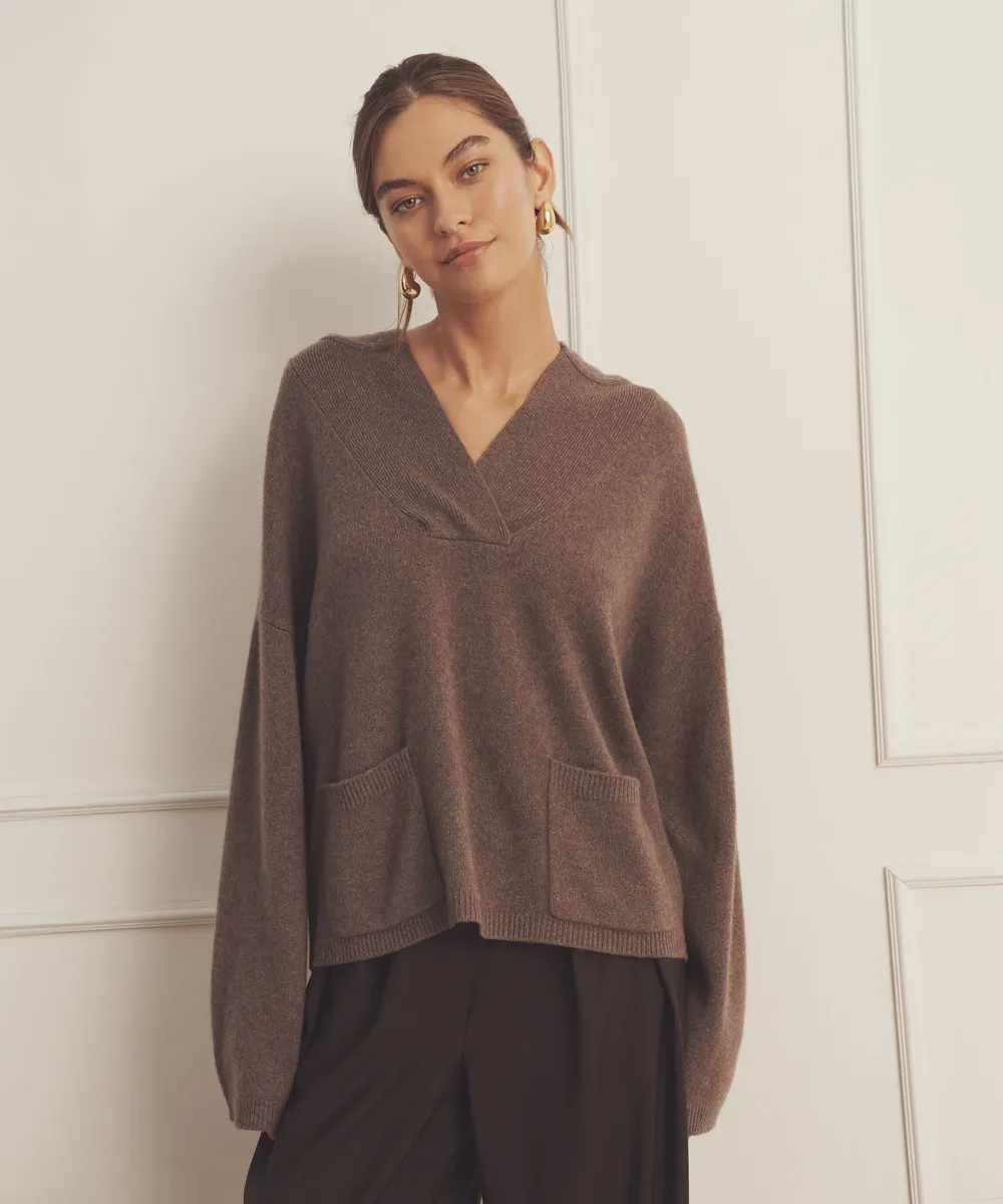 Luxe Cashmere Open Neck Hoodie 3