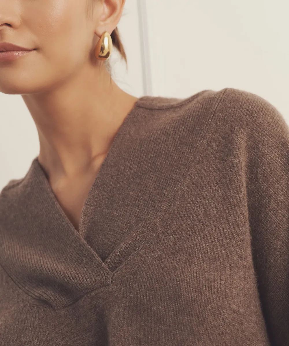 Luxe Cashmere Open Neck Hoodie 6