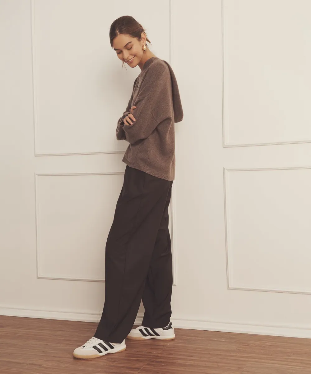 Luxe Cashmere Open Neck Hoodie 7