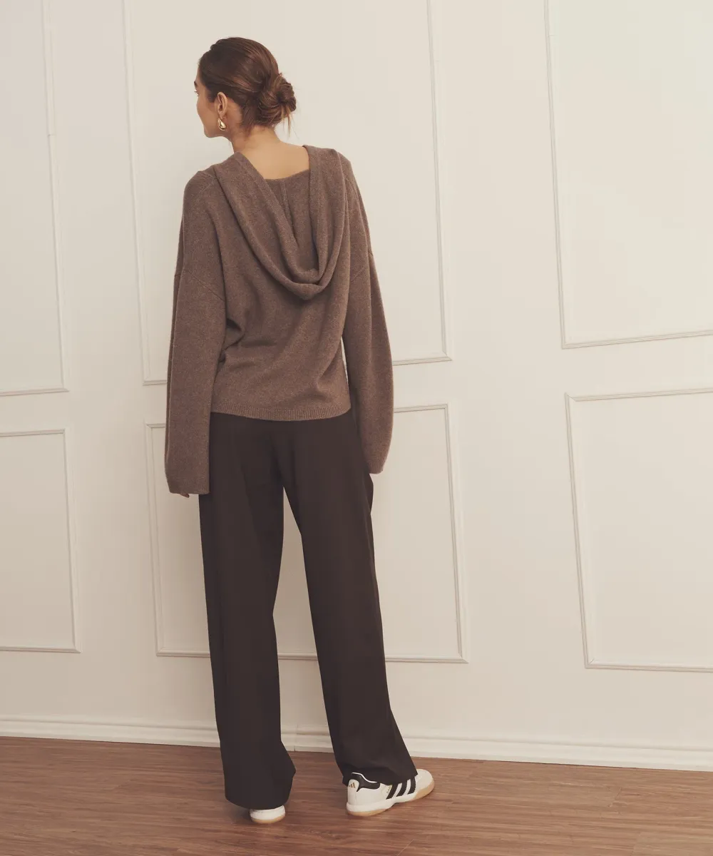 Luxe Cashmere Open Neck Hoodie 9