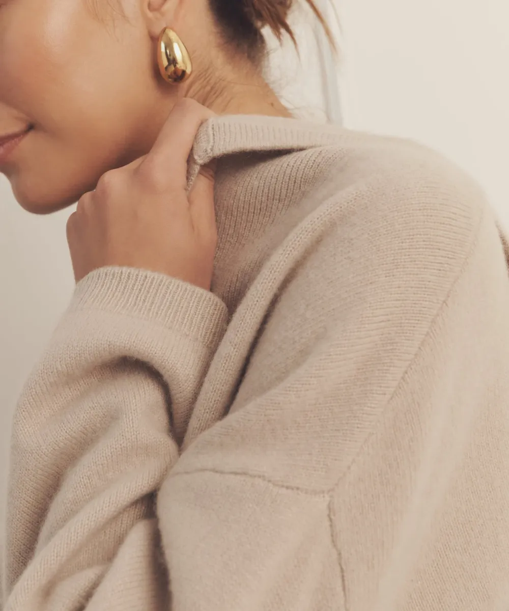 Luxe Cashmere Open Neck Hoodie 10