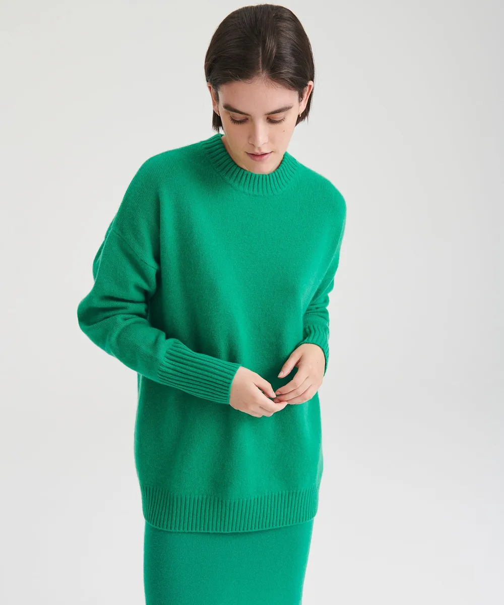 Luxe Cashmere Oversized Crewneck Sweater 22