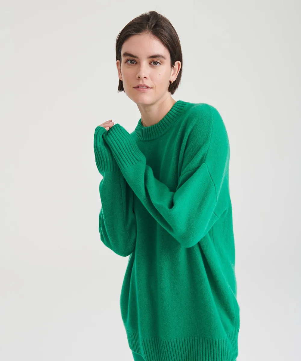 Luxe Cashmere Oversized Crewneck Sweater 26
