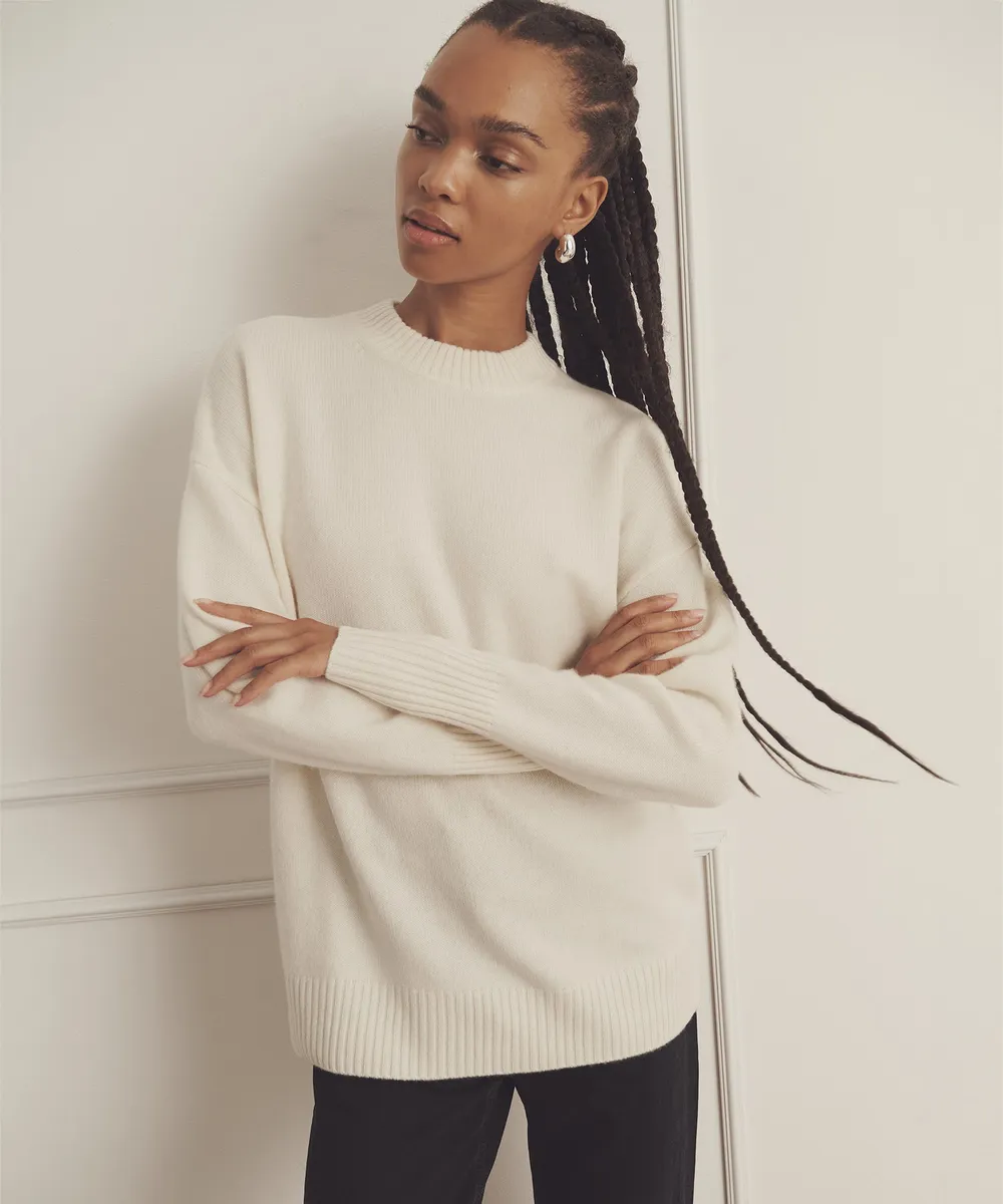 Luxe Cashmere Oversized Crewneck Sweater 7