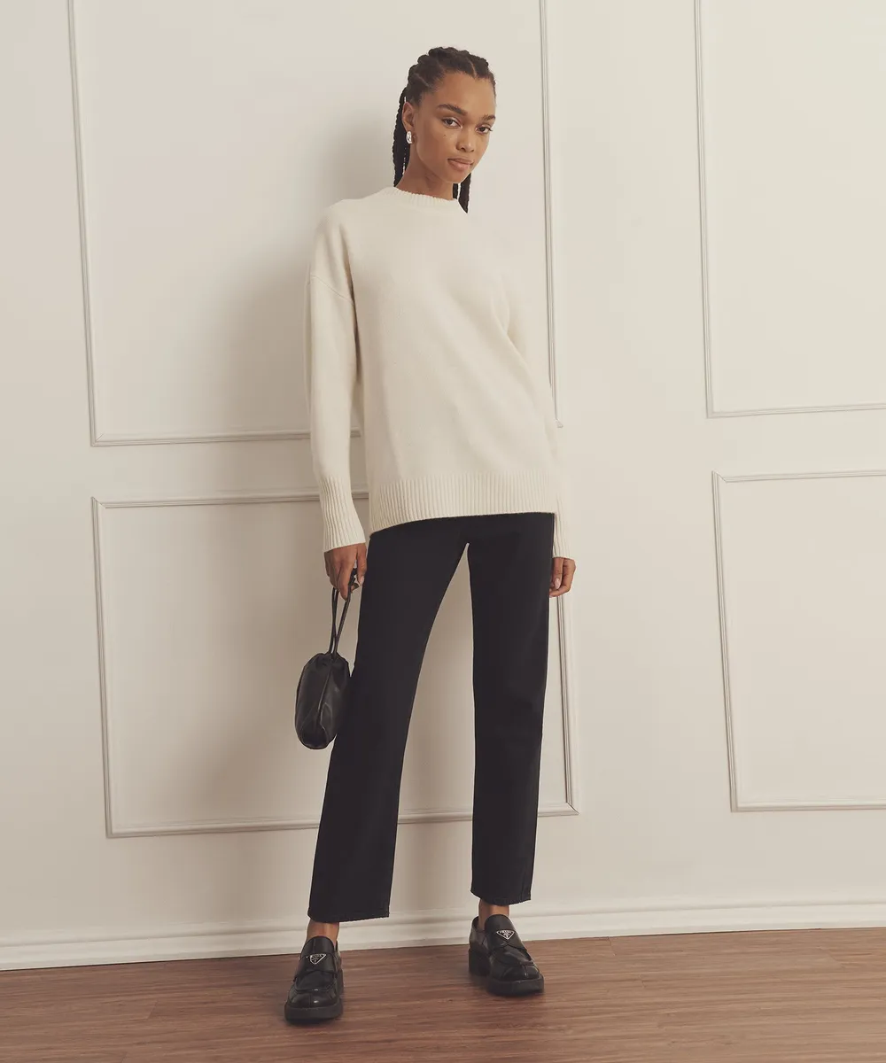 Luxe Cashmere Oversized Crewneck Sweater 8