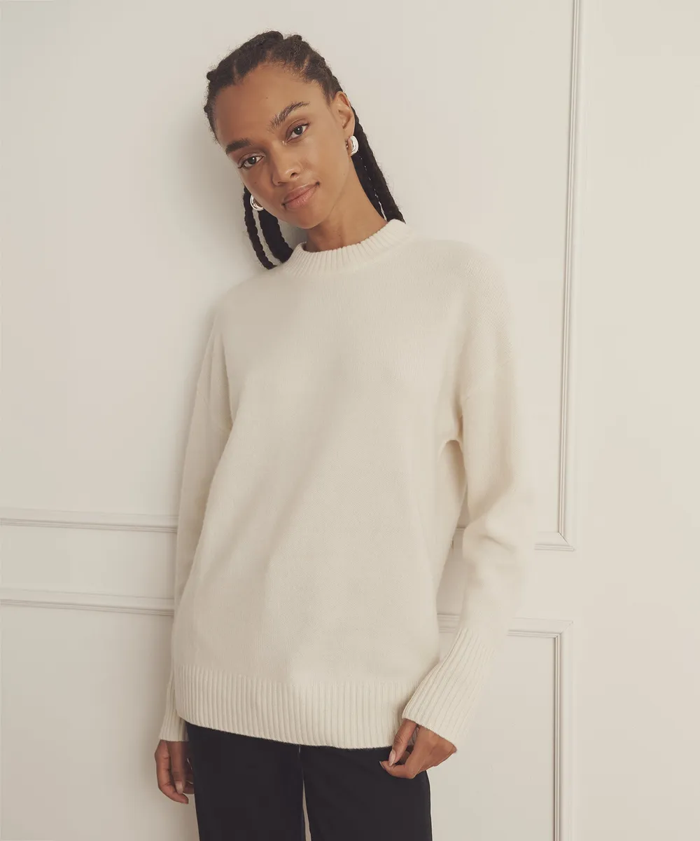 Luxe Cashmere Oversized Crewneck Sweater 9