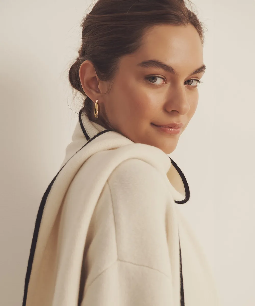 Luxe Cashmere Sweater Jacket with Scarf 2