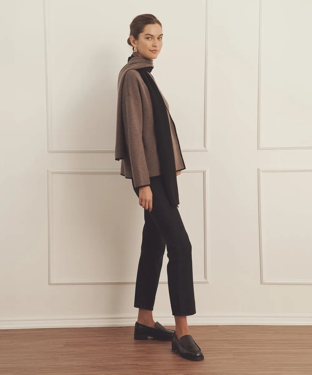 Luxe Cashmere Sweater Jacket with Scarf 11